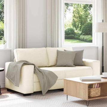 vidaXL 2-zitsbank 180x77x82 cm linnen, Verzenden, Minder dan 150 cm, Stof, Nieuw