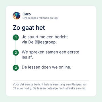 Caro geeft online bijles rekenen en taal, Privéles, Bijles