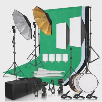 Professionele Fotostudio Softbox Verlichtingskit met Achterg, Verzenden, Nieuw