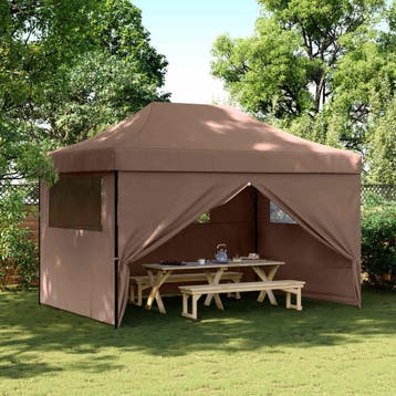 vidaXL Partytent 279 x 410 x 315 cm Bruin Oxford Stof, Verzenden, Nieuw, Partytent