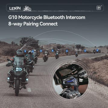 LEXIN G10 Motorhelm Intercom Systeem - 8 Rijders, Bluetooth, Verzenden, Nieuw