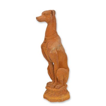 A RUSTY CAST IRON SCULPTURE OF A WHIPPET (Interieur), Verzenden, Nieuw
