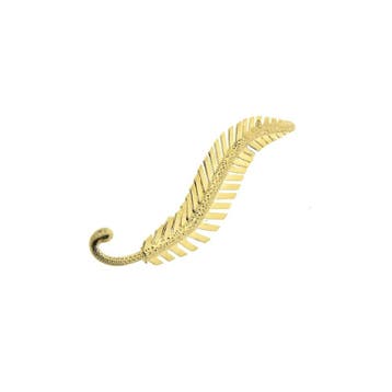 Vintage gouden veer broche, Ophalen of Verzenden, Gebruikt, Goud, Goud