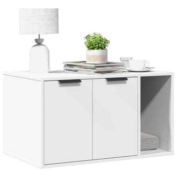 vidaXL Kattenbakkast 80x50x45 cm bewerkt hout wit, Verzenden, Nieuw