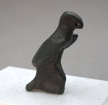 Ancient Roman Bronze Bronze Eagle Statuette on a Bull’s Head