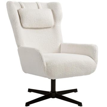 Accentstoel, Gestoffeerde Stoel Met Fleece Hoes, Draaivoet,, Verzenden, Nieuw