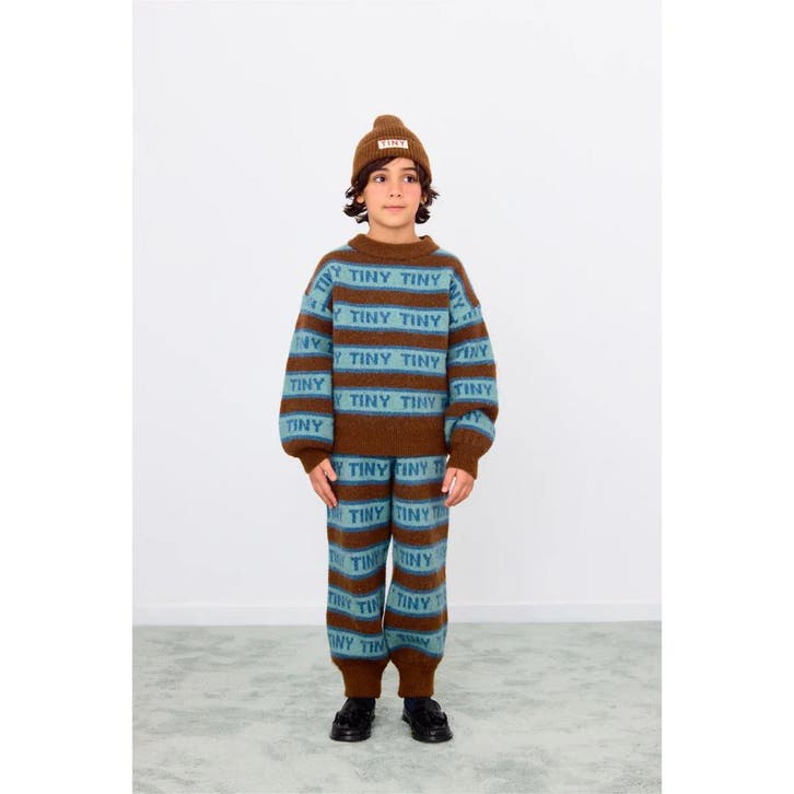 Tiny crewneck logo sweater bruin en blauw 104, Kinderen en Baby's, Kinderkleding | Maat 104, Meisje, Nieuw, Trui of Vest, Ophalen of Verzenden