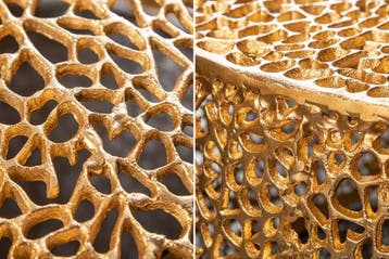 Filigraan salontafel LEAF 80cm goud metaal handgemaakt blad, Huis en Inrichting, Tafels | Salontafels, Ophalen of Verzenden, Nieuw