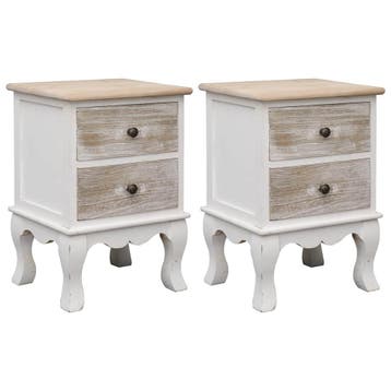 vidaXL Nachtkastjes 2 st 35x30x50 cm paulowniahout, Minder dan 45 cm, Verzenden, Nieuw, Minder dan 55 cm