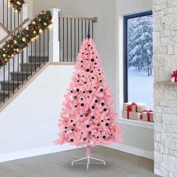vidaXL Kunstmatig Voorverlicht Kerstboom met 300 LED Roze, Diversen, Kerst, Verzenden, Nieuw