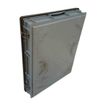 Stapelbak met deksel, 800x600x120 mm, euronorm, grijs, Ophalen of Verzenden