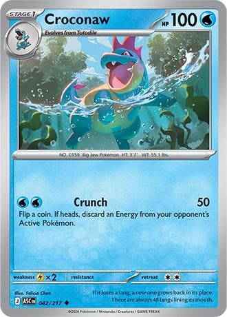 Croconaw 042/217 Ascended Heroes, Ophalen of Verzenden, Nieuw, Losse kaart, Foil