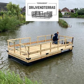 Drijvend Terras | 3x2m | Ponton | Vlot | Boot, Buitenboordmotor, Nieuw, Ophalen of Verzenden, Hout