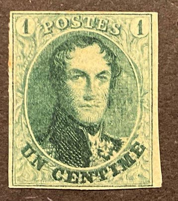 België 1861 - Leopold I - Medaillon zonder watermerk - 1c, Gestempeld