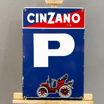 Cinzano Vintage Parkeerreclamebord – 60×40 cm – Op hoge, Antiek en Kunst
