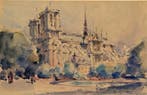 Franse school (XX) - Notre Dame de Paris - NO RESERVE, Antiek en Kunst