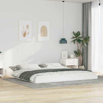 vidaXL Bedframe Wit 180 x 210 cm Massief grenenhout, Verzenden, Nieuw, Wit, Hout