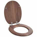 vidaXL Zachte sluit toiletbril Bruin 44 x 38 cm MDF-plaat, Verzenden, Nieuw