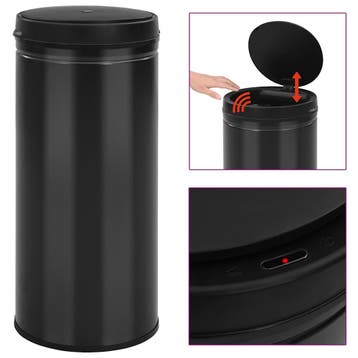 vidaXL Prullenbak met automatische sensor 80 L koolstofstaal, Verzenden, Nieuw