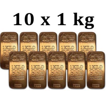 10 kilograms - Koper .999 - 10 x 1 Kilo 999 Fine Copper