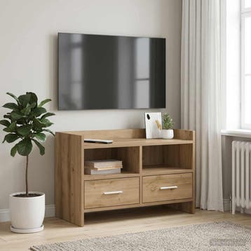 vidaXL TV-kast 71,5 x 33 x 47 cm Artisanaal eiken Bewerkt, Minder dan 50 cm, Verzenden, Nieuw, Minder dan 100 cm