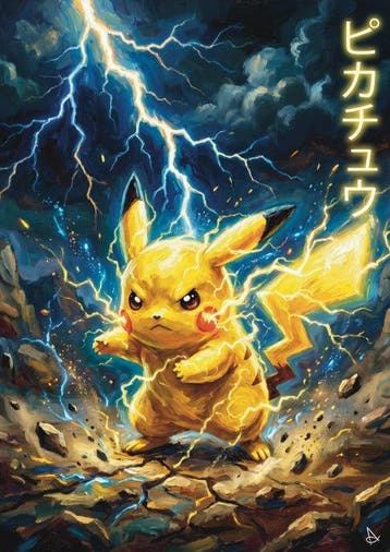 ANDSAL - Pikachu Japan Kanji Neon Pokémon Special Limited, Nieuw