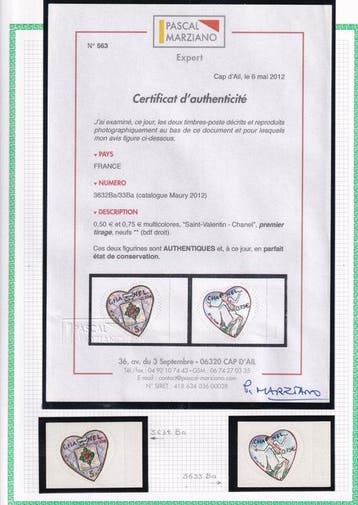 Frankrijk 2004 - Met certificaat, Cœur de Chanel, eerste, Gestempeld
