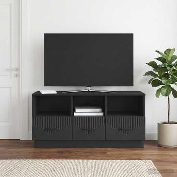 vidaXL TV-kast met lade Zwart 102 x 34,5 x 47 cm Bewerkt, Minder dan 50 cm, Verzenden, Nieuw, Minder dan 100 cm
