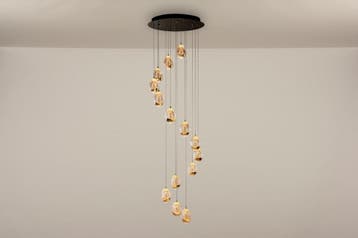 Rietveld Hanglampen - Goud - Glas, Metaal, Verzenden, Nieuw