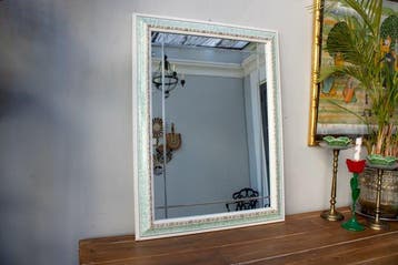 Spiegel- gedecoreerd en gemarmerd - Hout, Glas - geometrisch, Antiek en Kunst