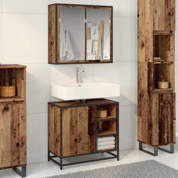 vidaXL Badkamermeubelset 2 st Oud Hout 65 x 33 x 60 cm, Verzenden, Nieuw, Overige typen
