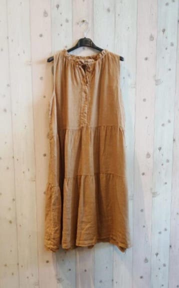 Halter linnen midi jurk met volants - mouwloos - met slipt, Kleding | Dames, Nieuw