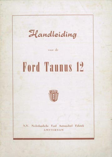 1954 Ford Taunus 12 Instructieboekje Handleiding Nederlands, Verzenden