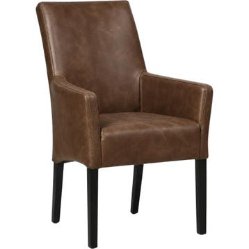 Leren eetkamerstoel Just met armleuning - Vintage Brown, Huis en Inrichting, Bruin, Bohemian, Eigentijds, Klassiek, Retro, Romantisch, Scandinavisch