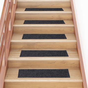 vidaXL Trapmatten Zelfklevend 30 stuks 76x20 cm donkergrijs, Doe-het-zelf en Verbouw, Ladders en Trappen, Verzenden, Nieuw
