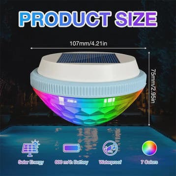 1-2Pack Solar Floating Pool Lighting, RGB Colour Changing Wa, Verzenden, Nieuw