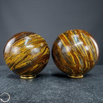 Tijgeroog-bolletjesset – twee expressieve, unieke exemplaren