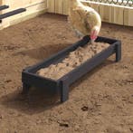 vidaXL Kippen voederbak Zwart 80 x 28 x 13.5 cm Koudgewalst, Dieren en Toebehoren, Verzenden, Nieuw