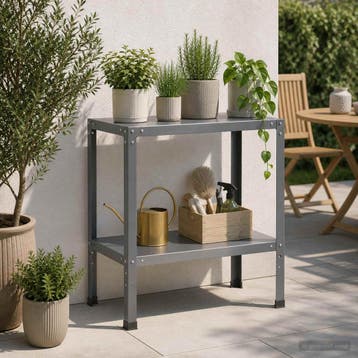 vidaXL Planttafel 60 x 40 x 80 cm Gepoedercoat staal, Verzenden, Nieuw