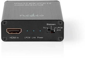 Nedis HDMI-Extractor - HDMI Input - HDMI Output / TosLink Fe, Verzenden, Zo goed als nieuw