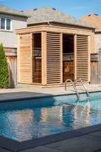 Premium Red Cedar houten buitensauna modern design, Ophalen of Verzenden, Nieuw, Fins of Traditioneel, Complete sauna