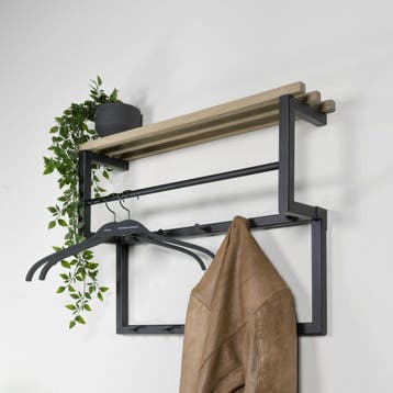 Spinder Design Rizzoli XS wandkapstok - zwart/eikenhout, Verzenden, Nieuw