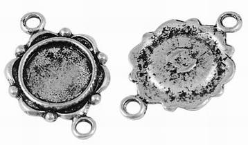 4 x Camée of Cabochon houder tray Ø 10mm 23 x 15 x 2mm Ga., Ophalen of Verzenden, Nieuw, Tussenstuk of Tussenkraal