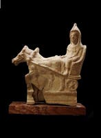 Oud-Romeins Terracotta - Romeinse statuette - figuur die een
