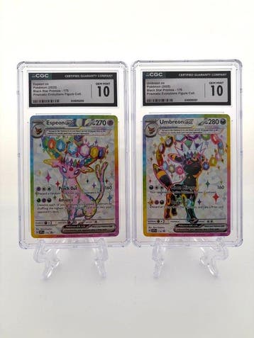Pokémon - 2 Graded card - Espeon ex & Umbreon ex - Black, Hobby en Vrije tijd, Verzamelkaartspellen | Pokémon, Nieuw