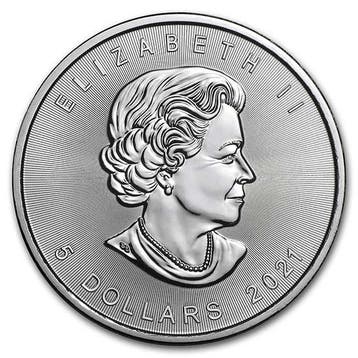 Canadian Maple Leaf 1 oz 2021 (slechts 17.5% boven spot), Verzenden, Noord-Amerika, Losse munt, Zilver