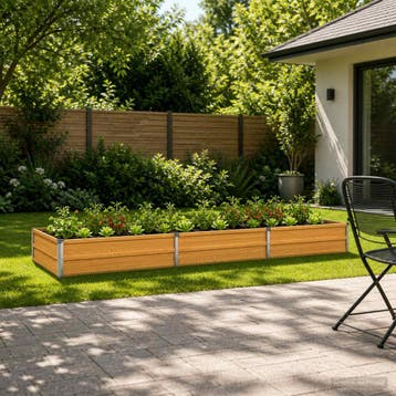 vidaXL Verhoogd Tuinbed Naturel 240 x 80 x 24 cm koudgewalst, Minder dan 30 cm, Verzenden, Nieuw, Metaal