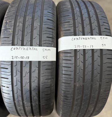 2x 215-55-17 Continental Zomer 2x5.5mm €55 PerBand 215 55 17, Auto-onderdelen, Banden en Velgen, Ophalen, 17 inch, Band(en), Personenwagen