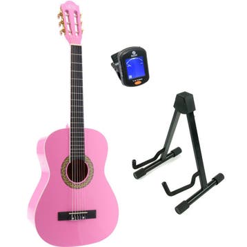 LaPaz 002 PI klassieke gitaar 3/4-formaat roze + statief +, Muziek en Instrumenten, Verzenden, Nieuw