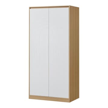 [en.casa] Kledingkast Bastheim 176x80x52 cm eiken en wit, Verzenden, Nieuw